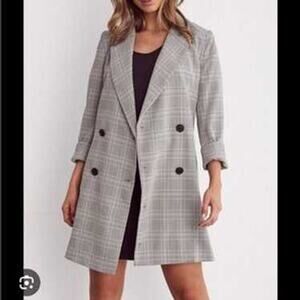 Vetta Capsule Convertible Blazer Vest Dress Black & White Houndstooth XS